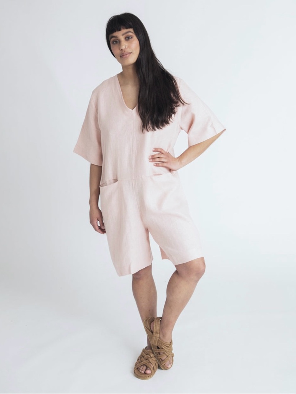 Beaumont Organic Nova Linen Jumpsuit in Cream Colour